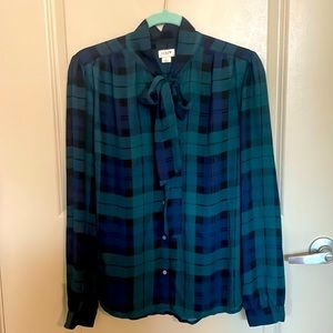 J.Crew plaid PB blouse size large
